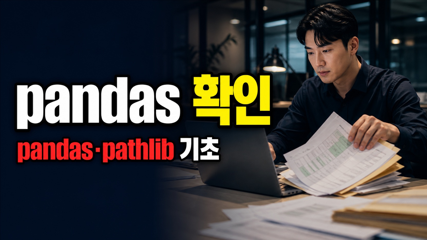폴더 속 엑셀 파일 한 번에 합치기: pandas·pathlib 자동 취합 기초 관련 핵심 정보를 상징적으로 보여주는 썸네일 이미지