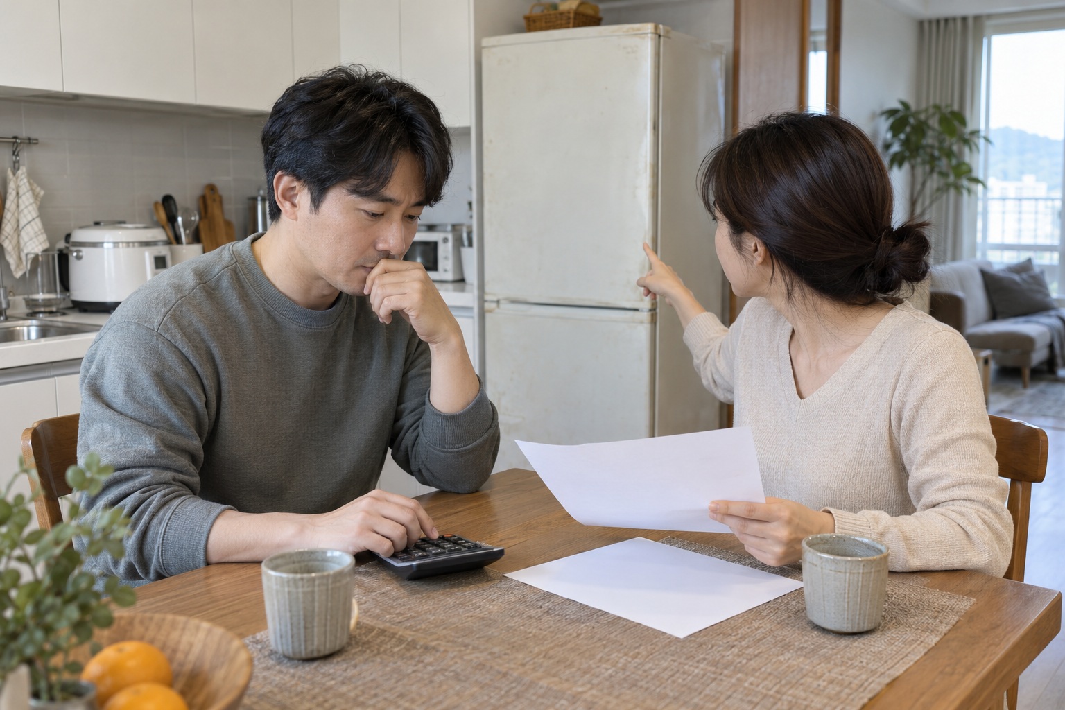 3. 냉장고 차이만큼 가구 사용량을 바꿔 계산하세요 설명 이미지