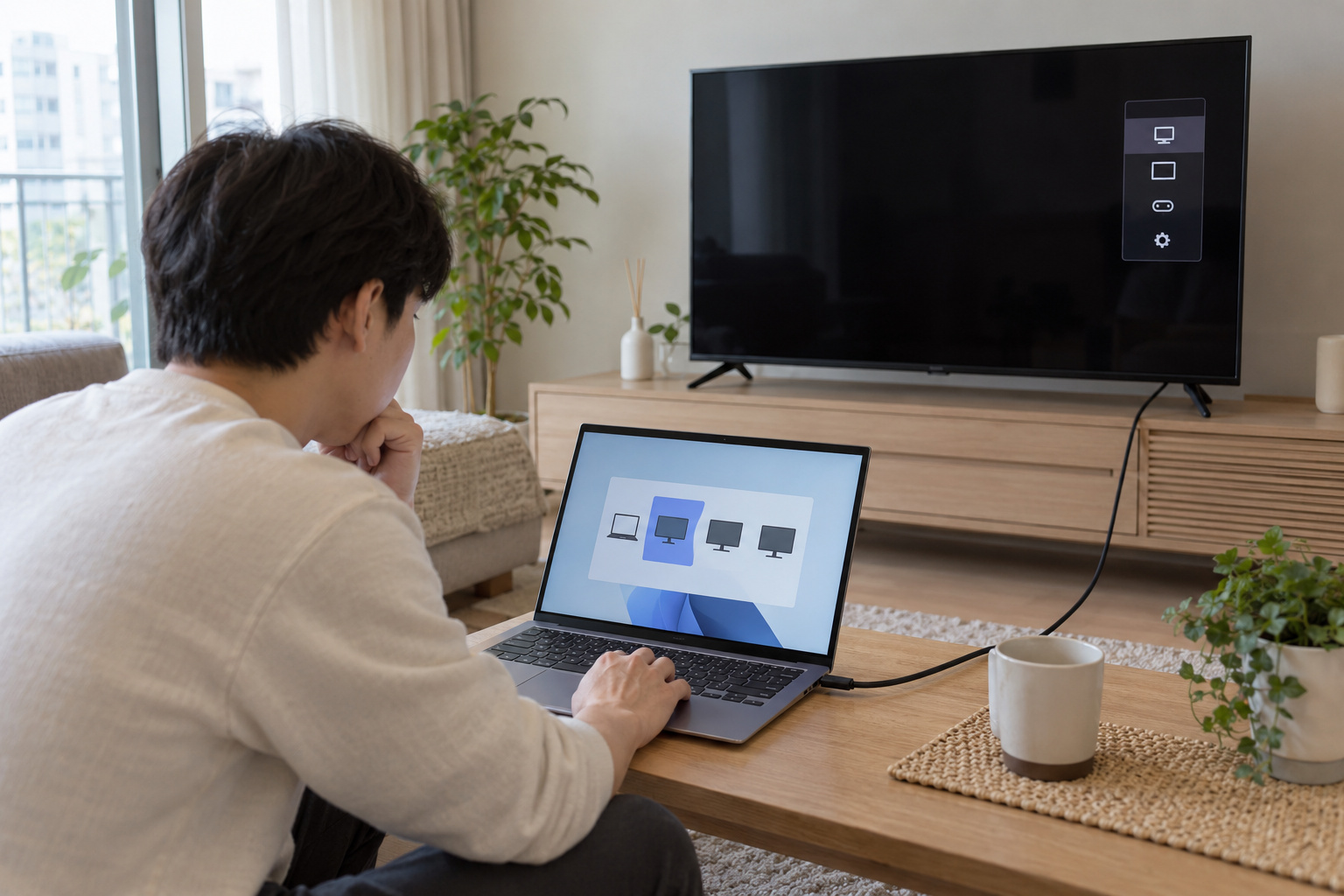 4. Windows 노트북은 화면 출력 모드도 확인하세요 설명 이미지